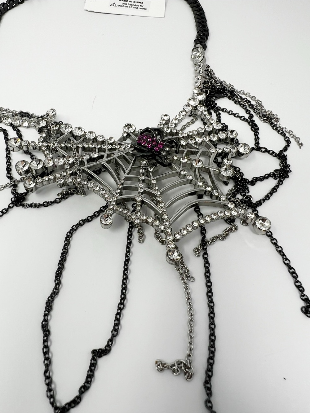 Betsey Johnson Rich Witch Spider Bib Necklace - Picture 3 of 4
